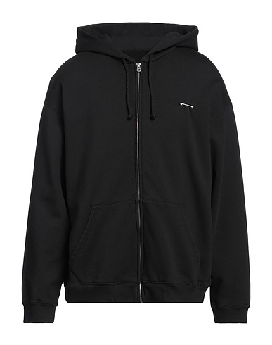 MM6 MAISON MARGIELA Hooded track jacket  Black 100% Cotton, Elastane
