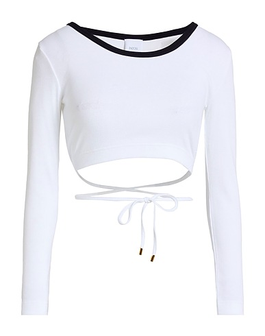 PATOU Crop top White 98% Cotton, 2% Elastane