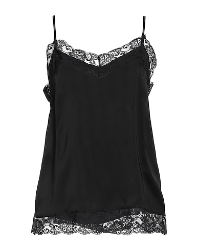 TWINSET Топ без рукавов Чёрный 100% Вискоза