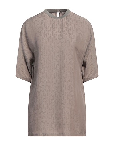 AGNONA Top Khaki 68% Viscose, 32% Silk