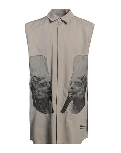 RICK OWENS Shirts Grey 97% Cotton, 3% Elastane