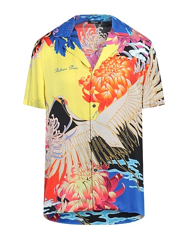 BALMAIN Patterned shirt Yellow 100% Viscose