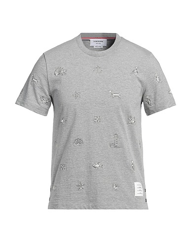 THOM BROWNE T-shirt Grigio chiaro 100% Cotone