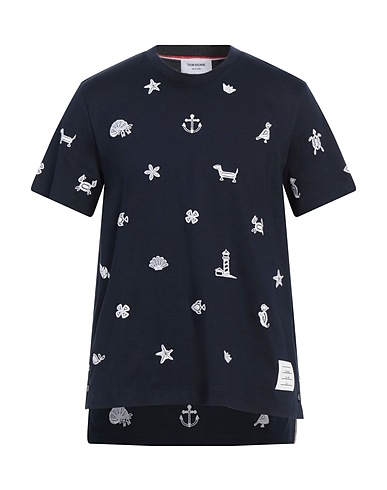 THOM BROWNE T-shirt Midnight blue 100% Cotton