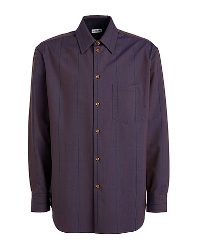 BURBERRY Patterned shirt Blue 100% Wool, Cotton