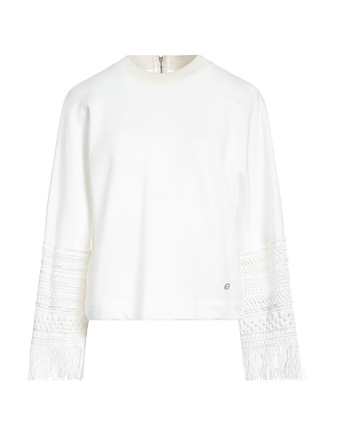 AGNONA Sweatshirt Weiß 100% Baumwolle, Seide, Lammleder