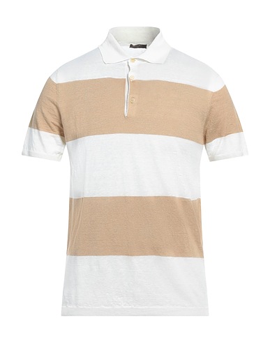 STILE LATINO Polo shirt White 75% Linen, 18% Cashmere, 7% Silk