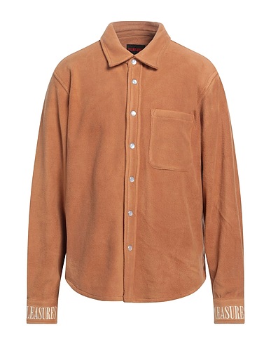 PLEASURES Einfarbiges Hemd Kamel 100% Polyester