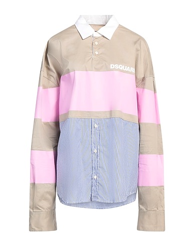 DSQUARED2 Striped shirt Beige 97% Cotton, 3% Elastane
