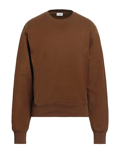 SAINT LAURENT Sweatshirt Brown 100% Cotton, Elastane