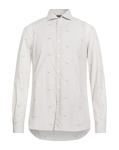 EMPORIO ARMANI Striped shirt Beige 100% Cotton