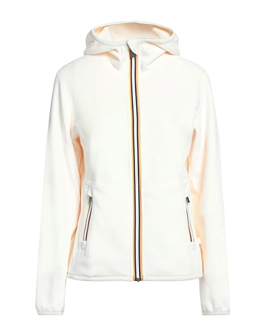 K-WAY Hooded track jacket  Ivory 95% Polyester, 5% Elastane