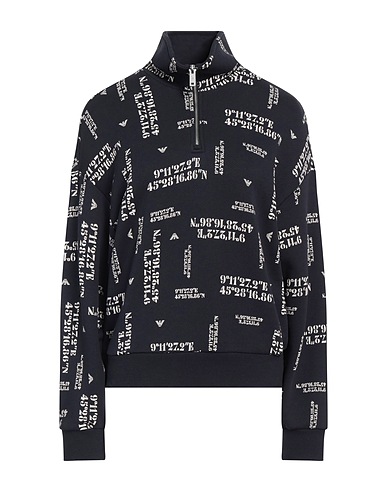 EMPORIO ARMANI Hooded track jacket  Blue 100% Cotton, Elastane