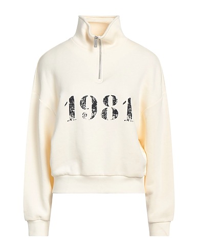 EMPORIO ARMANI Hooded track jacket  Cream 100% Cotton, Elastane