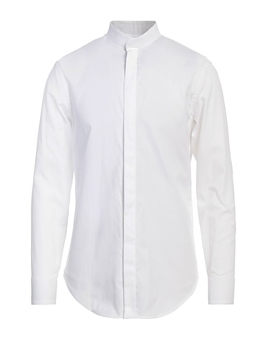 EMPORIO ARMANI Camicia tinta unita Bianco 98% Cotone, 2% Poliestere