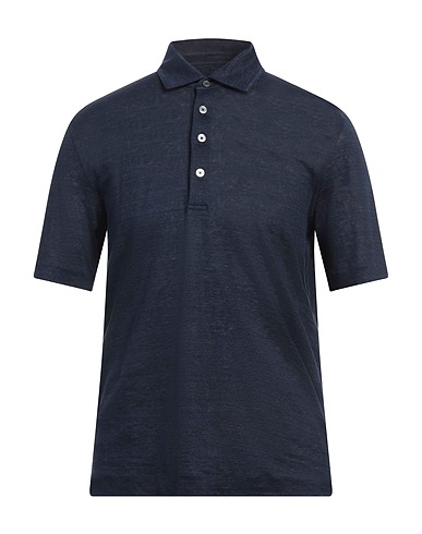 ZEGNA Polo shirt Midnight blue 100% Linen