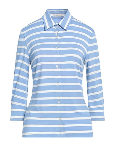 CAMICETTASNOB Camicia a righe Celeste 95% Viscosa, 5% Elastan