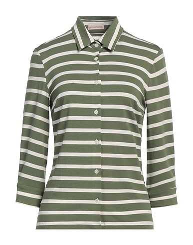 CAMICETTASNOB Camicia a righe Verde militare 95% Viscosa, 5% Elastan