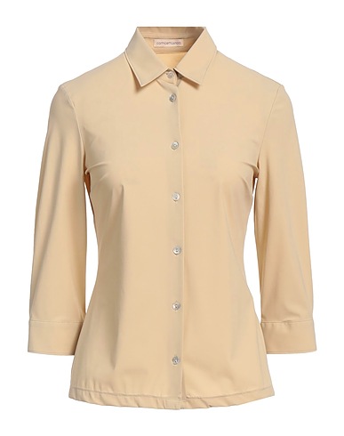CAMICETTASNOB Chemises et chemisiers de couleur unie Beige 85% Polyamide, 15% Élasthanne