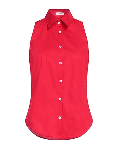 CAMICETTASNOB Solid colour shirts & blouses Red 97% Cotton, 3% Elastane