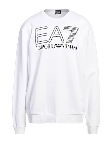 EA7 Sweatshirt White 100% Cotton, Elastane