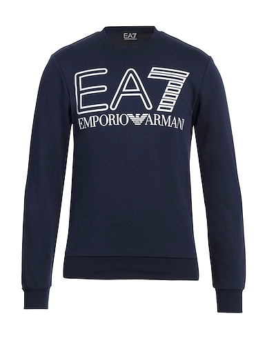 EA7 Felpa Blu navy 100% Cotone, Elastan