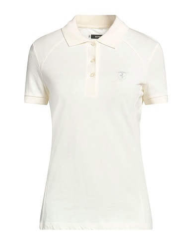 FERRARI Polo shirt Cream 50% Cotton, 50% Modal