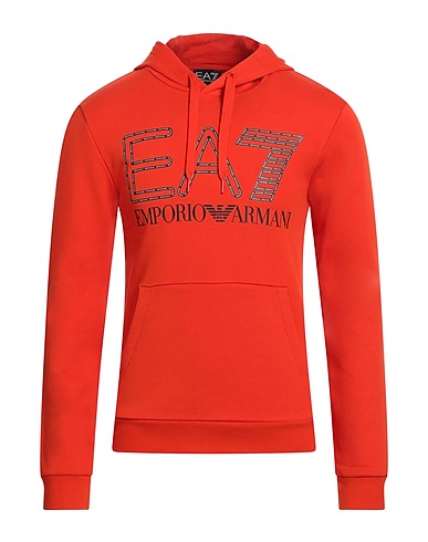 EA7 Hooded sweatshirt Orange 100% Cotton, Elastane