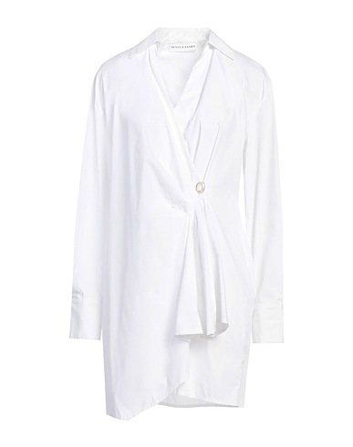 SKILLS & GENES Solid colour shirts & blouses White 65% Cotton, 29% Polyamide, 6% Elastane
