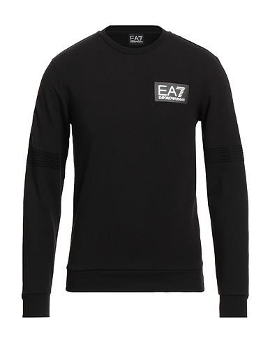 EA7 Sweatshirt Black 58% Cotton, 38% Polyester, 4% Elastane