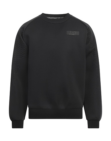 EA7 Sweatshirt Black 100% Polyester, Elastane