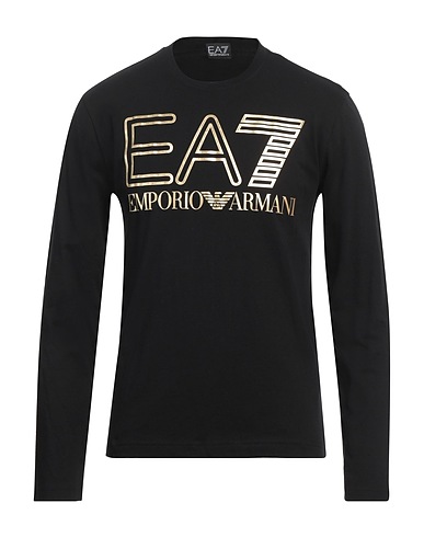 EA7 T-shirt Black 100% Cotton