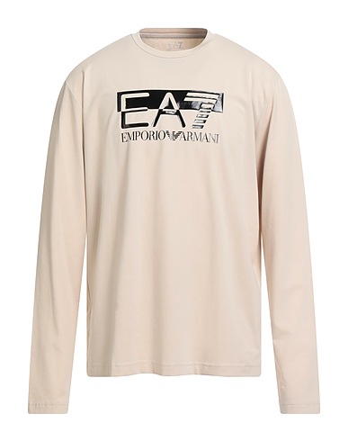 EA7 T-shirt Μπεζ 95% Βαμβάκι, 5% Ελαστάνη