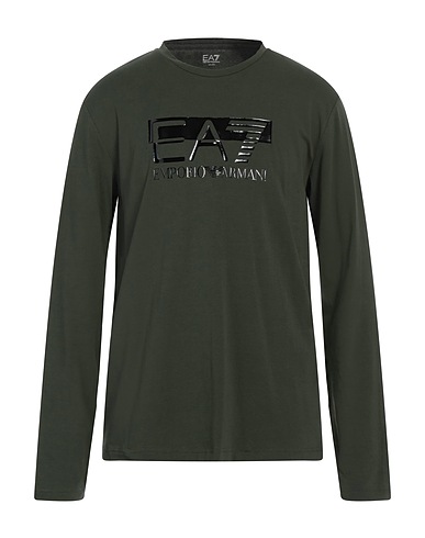 EA7 T-shirt Military green 95% Cotton, 5% Elastane