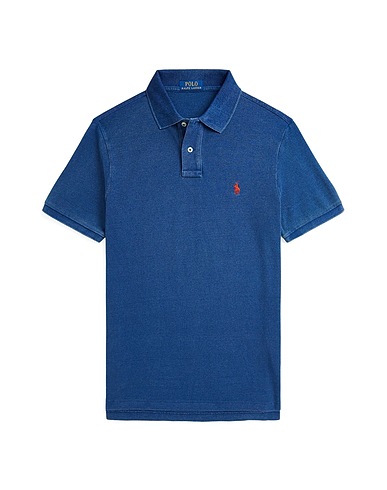POLO RALPH LAUREN Polo shirt CUSTOM SLIM FIT INDIGO MESH POLO SHIRT
 Blue 100% Cotton