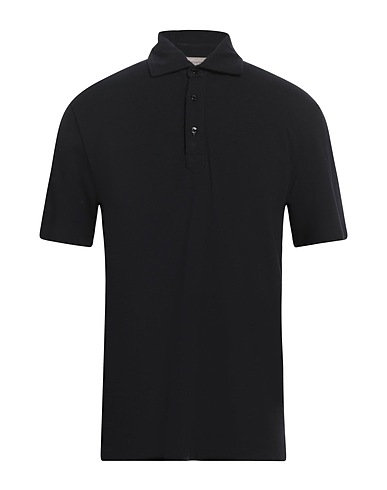 AGNONA Polo shirt Black 92% Cotton, 8% Cashmere, Metal