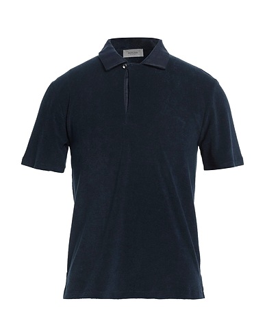 AGNONA Polo shirt Midnight blue 82% Cotton, 16% Polyamide, 2% Elastane, Linen, Metal