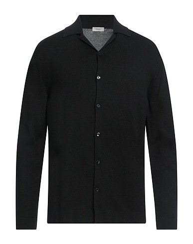 AGNONA Solid colour shirt Black 55% Silk, 45% Cotton, Metal