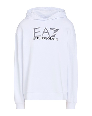 EA7 Hooded track jacket  White 88% Cotton, 12% Polyester