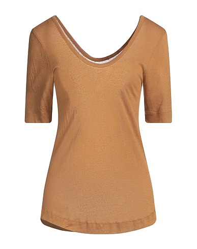 MAJESTIC FILATURES T-shirt Camel 70% Lyocell, 30% Linen