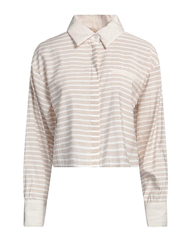 LE STREGHE Striped shirt Beige 85% Viscose, 15% Polyester