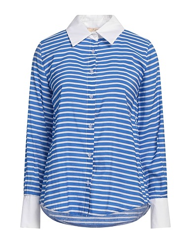 LE STREGHE Gestreiftes Hemd Azurblau 85% Viskose, 15% Polyester
