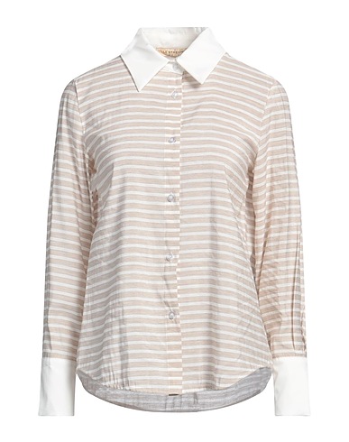 LE STREGHE Striped shirt Beige 85% Viscose, 15% Polyester