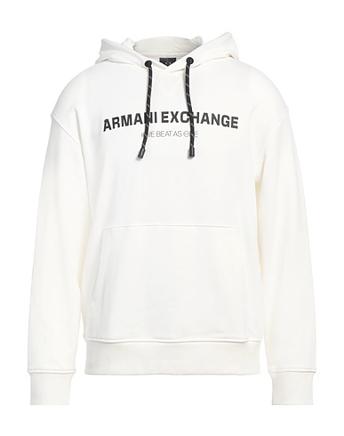 ARMANI EXCHANGE Hooded track jacket  White 70% Cotton, 30% Polyester, Elastane