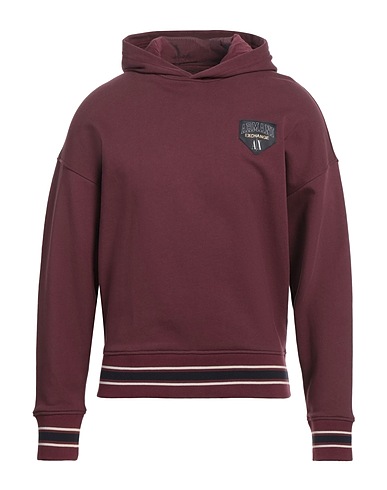 ARMANI EXCHANGE Hooded track jacket  Burgundy 70% Cotton, 30% Polyester, Elastane