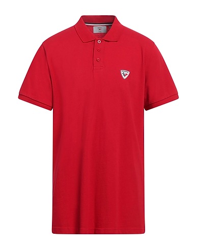 ROSSIGNOL Polo shirt Red 100% Cotton, Elastane