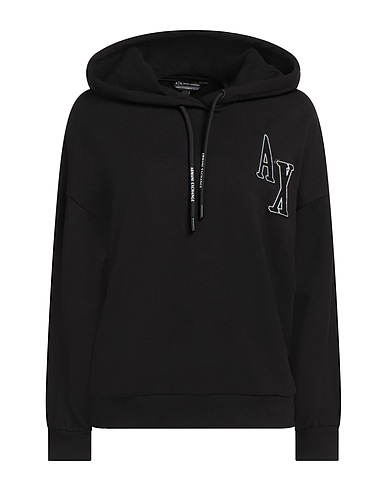 ARMANI EXCHANGE Hooded track jacket  Black 70% Cotton, 30% Polyester, Elastane