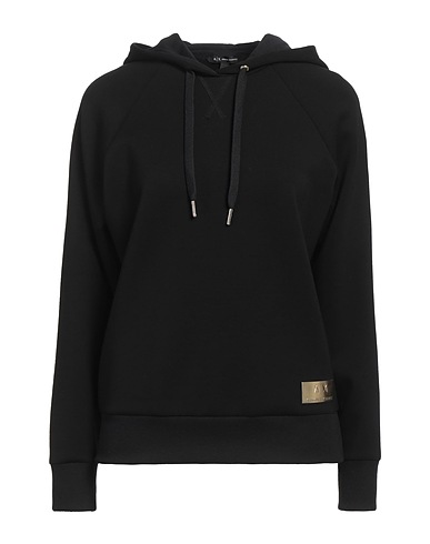 ARMANI EXCHANGE Hooded track jacket  Black 56% Polyamide, 36% Viscose, 8% Elastane, Polyester