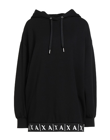 ARMANI EXCHANGE Hooded track jacket  Black 47% Viscose, 46% Polyester, 7% Elastane