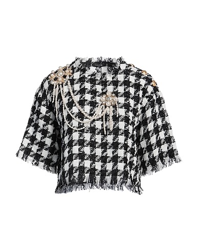 BALMAIN Top Black 61% Nylon, 14% Polyester, 13% Wool, 12% Other Fibres